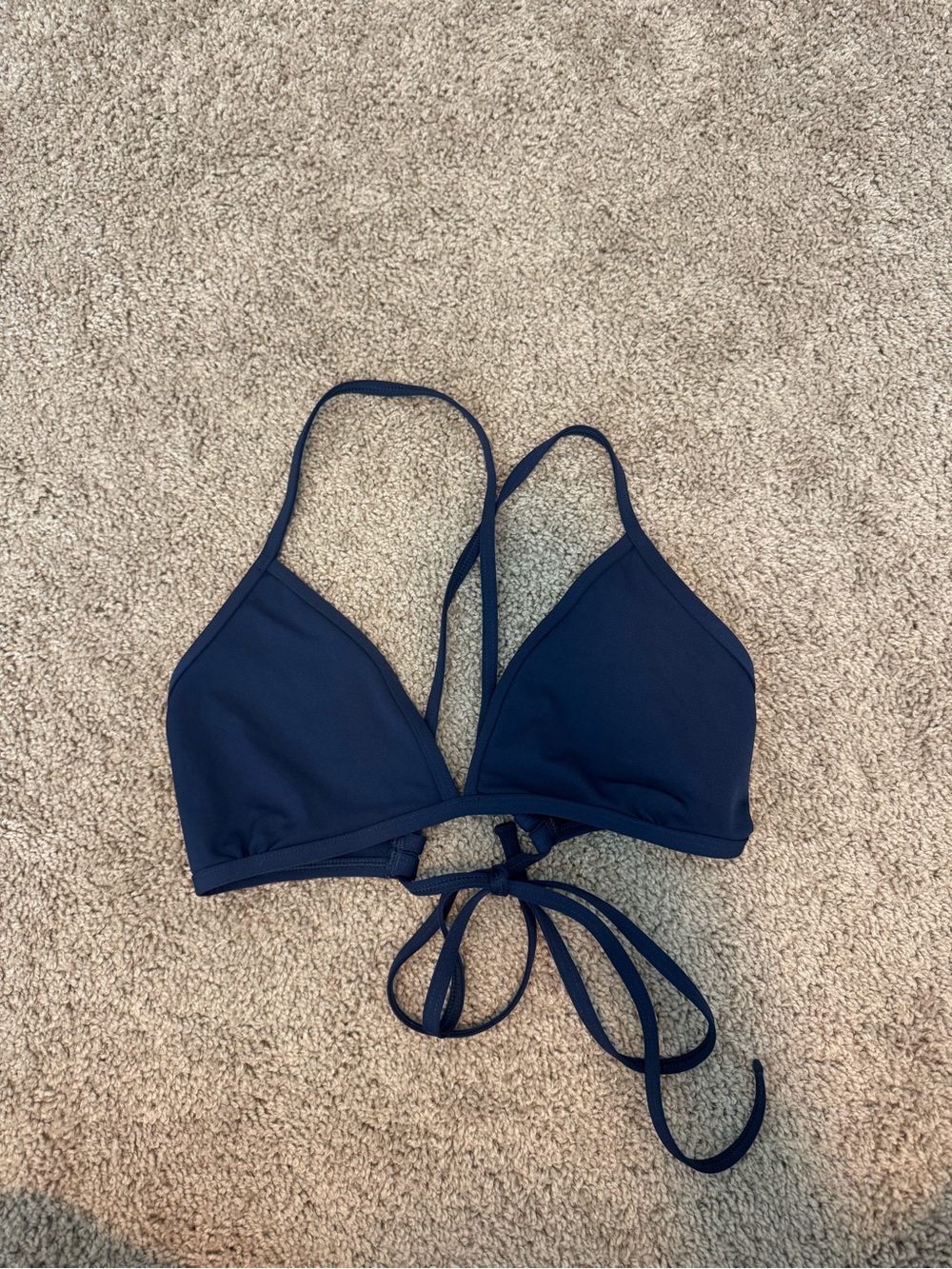 Jolyn Clothing Navy Triangle Tie Bikini Top- D